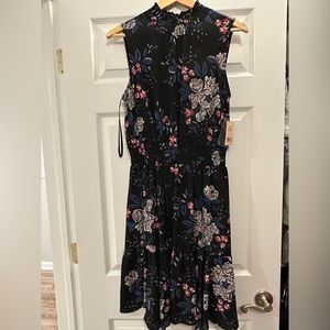 Nanette Lenore Smocked Dress Black Floral
